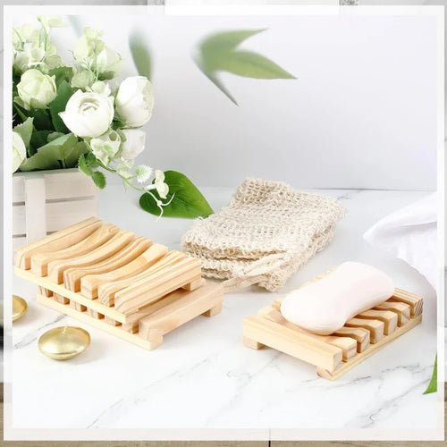 natural bamboo soap box for bathroom - vue 2 sur 11