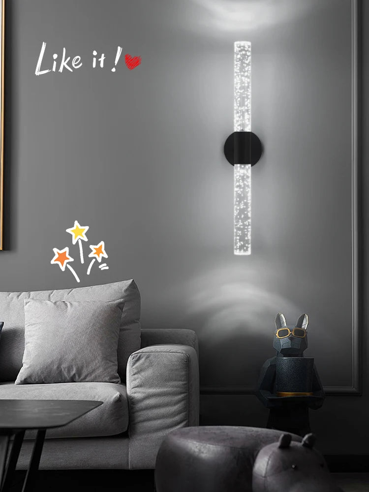 Modern LED wall light with bubble effect for TV background - vue 3 sur 11