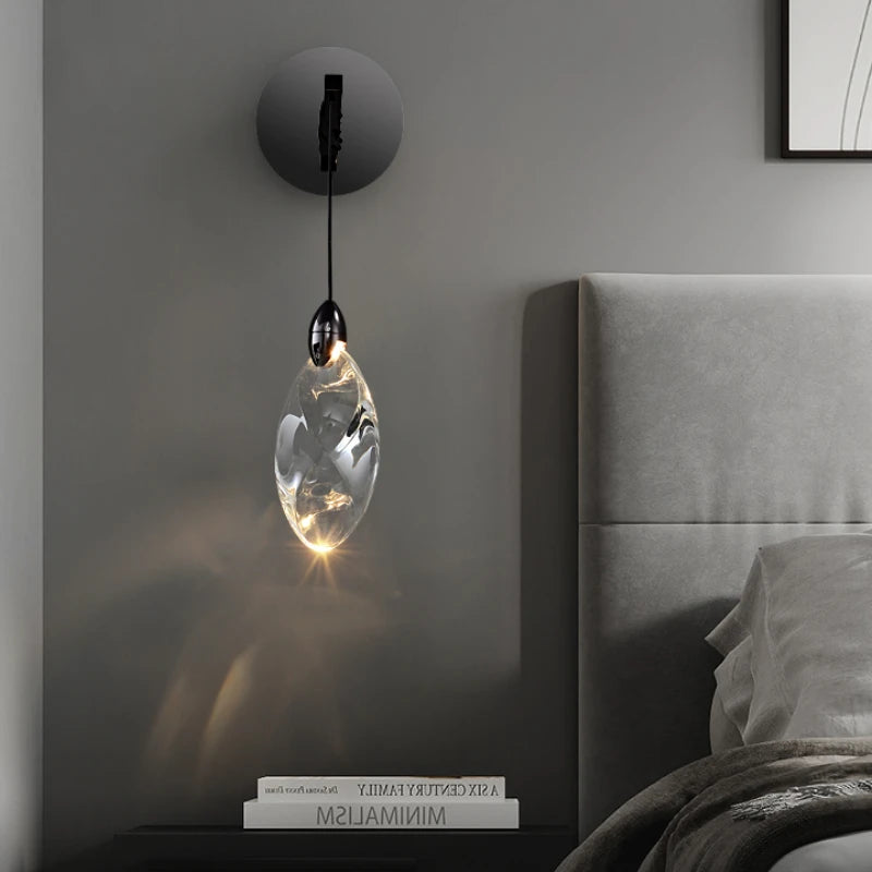 Modern crystal water droplet wall light