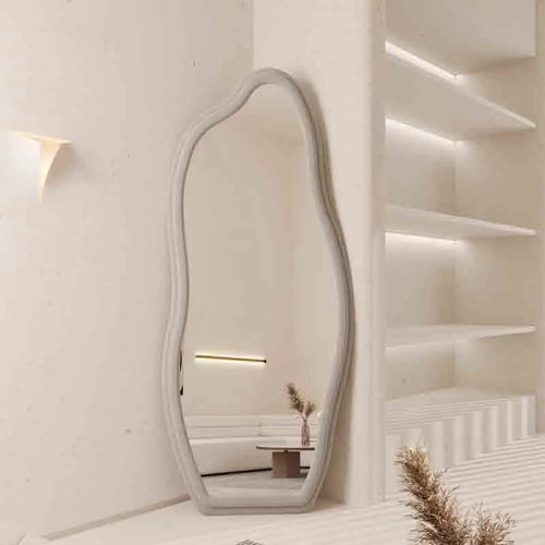 Italian light luxury wall-mounted decorative full-length mirror with unique frame - vue 4 sur 9
