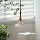 Nordic retro glass and brass pendant light for interior décor