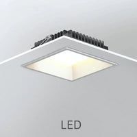 Square dimmable recessed LED ceiling light