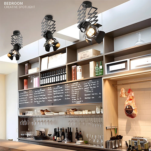 Vintage industrial ceiling light for bar and retro clothing - vue 6 sur 6