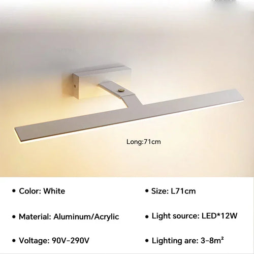 Modern waterproof LED wall light for mirror, rotatable and bright - vue 10 sur 14
