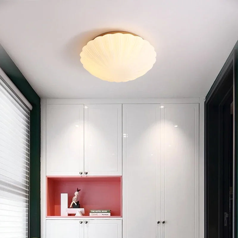 Nordic style shell glass ceiling light for interior decor - vue 4 sur 7