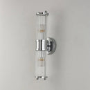 Crystal wall light with chrome and black stripes for indoor use