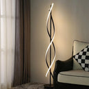 Modern aluminium spiral LED floor lamp for living room, bedroom or study