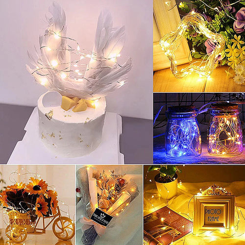Copper wire LED string lights for parties and Christmas - vue 5 sur 11