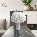 Set of 10 artificial hydrangea flower heads for festive decoration