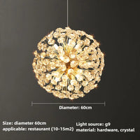 Modern crystal chandelier with creative dandelion design