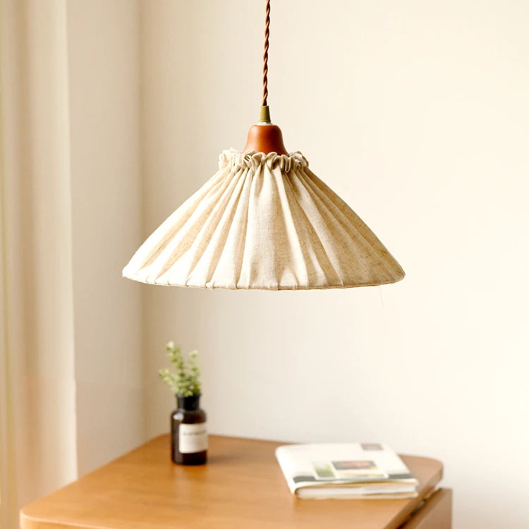 Retro handmade pendant lamp in Japanese Nordic cotton and linen