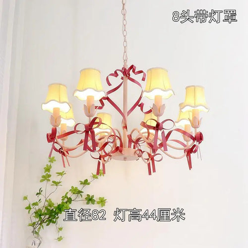 Cute children's chandelier with decorative bow pendant lighting - vue 10 sur 14