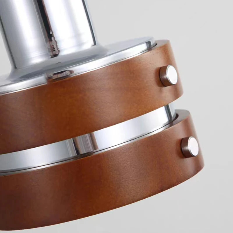 Creative pendant light in chrome wood and metal for interiors - vue 5 sur 8