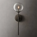 Nordic wall light with clear glass globe, American retro style