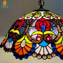 Handmade european retro chandelier with colourful glass beads
