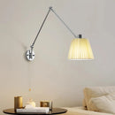 Modern telescopic wall light with adjustable swing arm and rotatable lamp