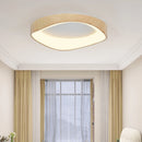 Round wooden ceiling light with remote control for indoor lighting