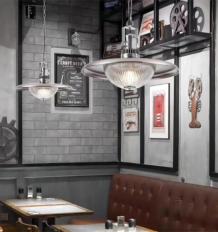 Retro glass pendant light in wabi-sabi style for an elegant interior