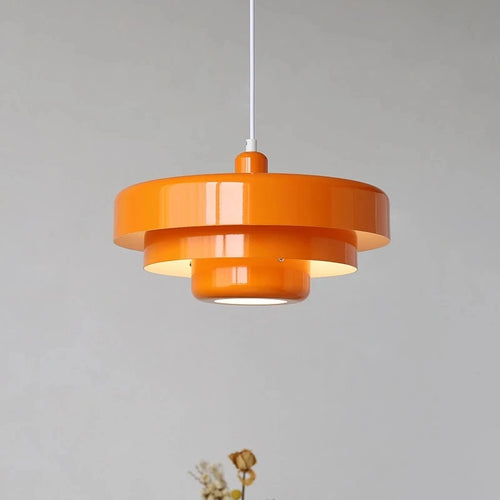 Danish retro multicolour medieval style chandelier orange Bauhaus pendant for restaurant, study, café, coffee table and bar - vue 6 sur 9