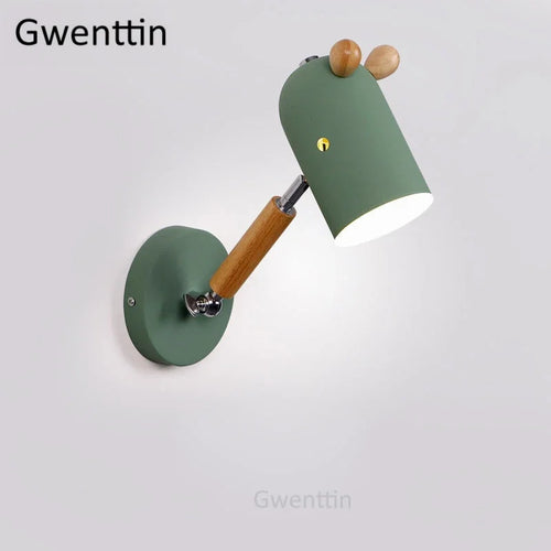 Nordic wooden and iron wall light for children - vue 9 sur 9