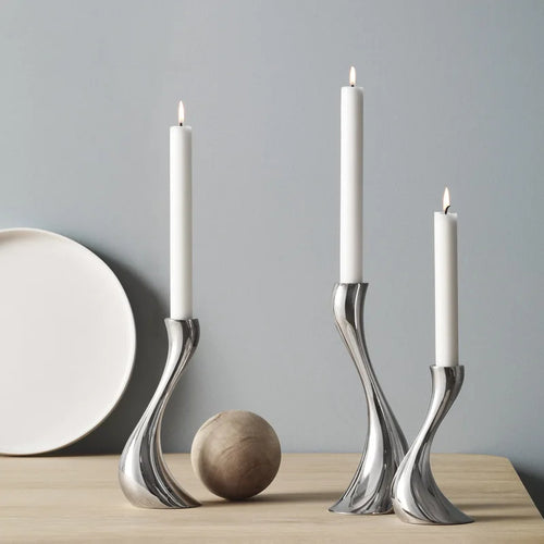 Curved abstract ceramic candle holder for artisan décor - vue 9 sur 9