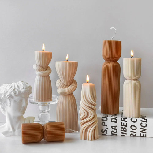 cylindrical aromatic candle silicone mold for resin and plaster - vue 4 sur 20