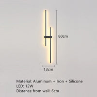 Minimalist LED wall light art deco aluminium