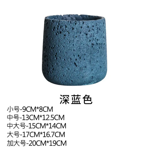 Nordic style cement flower pot with decorative tray - vue 18 sur 19