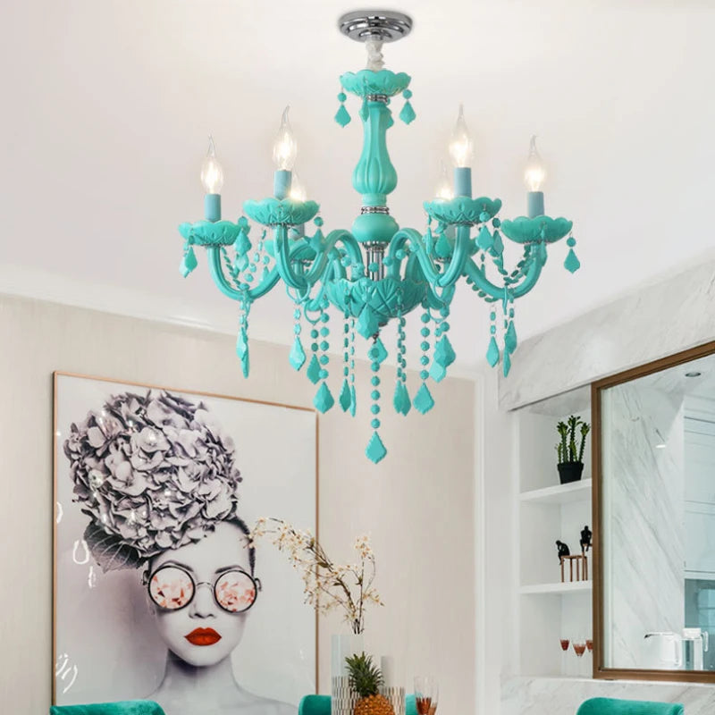 Crystal chandelier for a little girl's bedroom - vue 4 sur 12