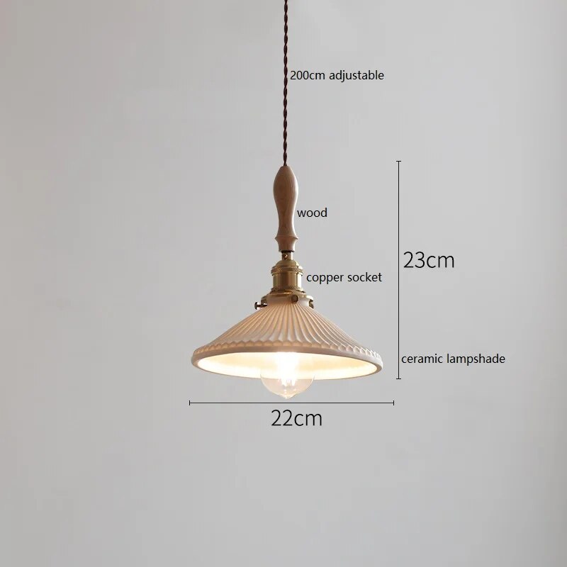 Suspension design led papillon céramique et bois - vue 12 sur 30