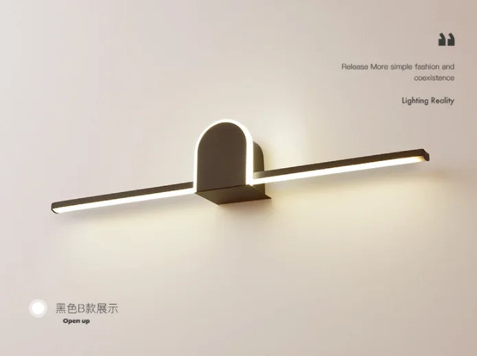 Modern wall light for minimalist bathroom mirror