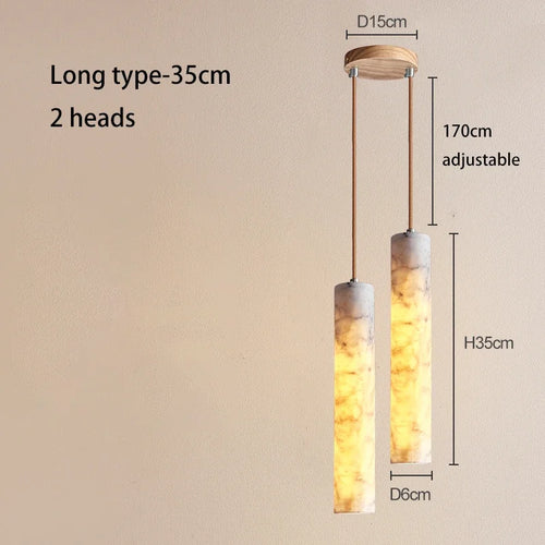 Wabi-sabi natural marble chandelier for designer hotels - vue 11 sur 10