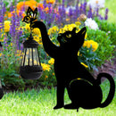 Decorative waterproof hanging solar lantern with cat silhouette, multifunctional