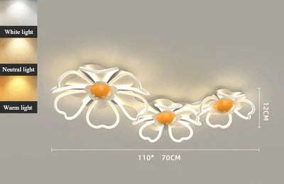 LED floral ceiling light for bedroom and living room - vue 9 sur 10