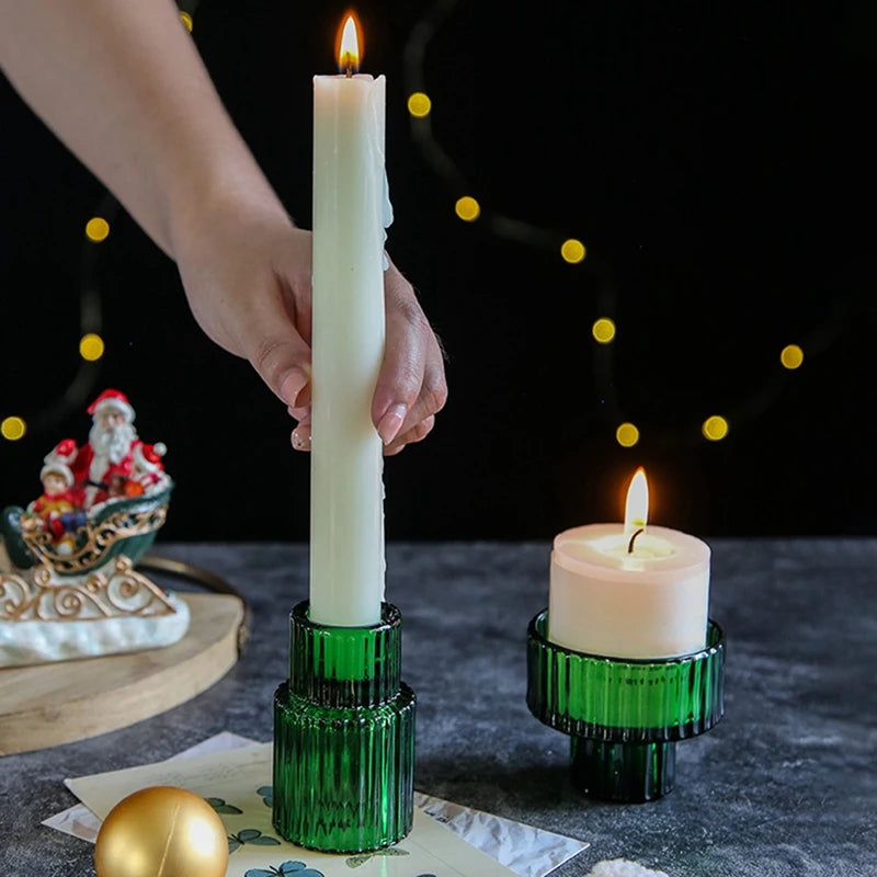 Set of 6 easy-to-use taper candle holders for all occasions - vue 6 sur 6
