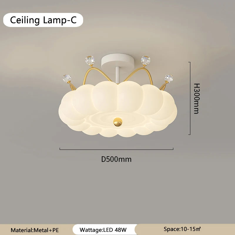 Modern crown-shaped ceiling light with remote control