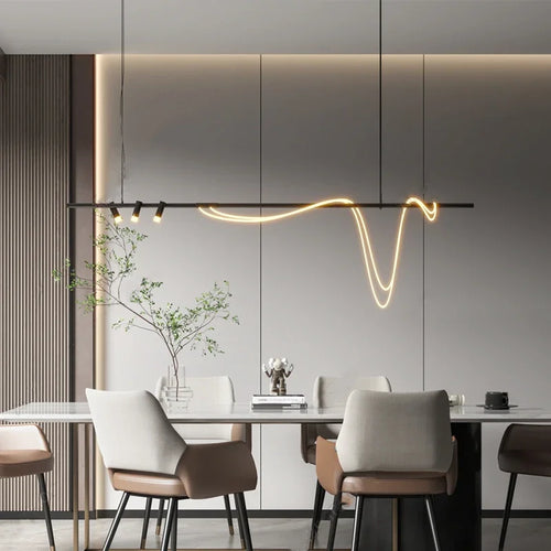 Minimalist nordic LED chandelier for restaurants and bars - vue 4 sur 9