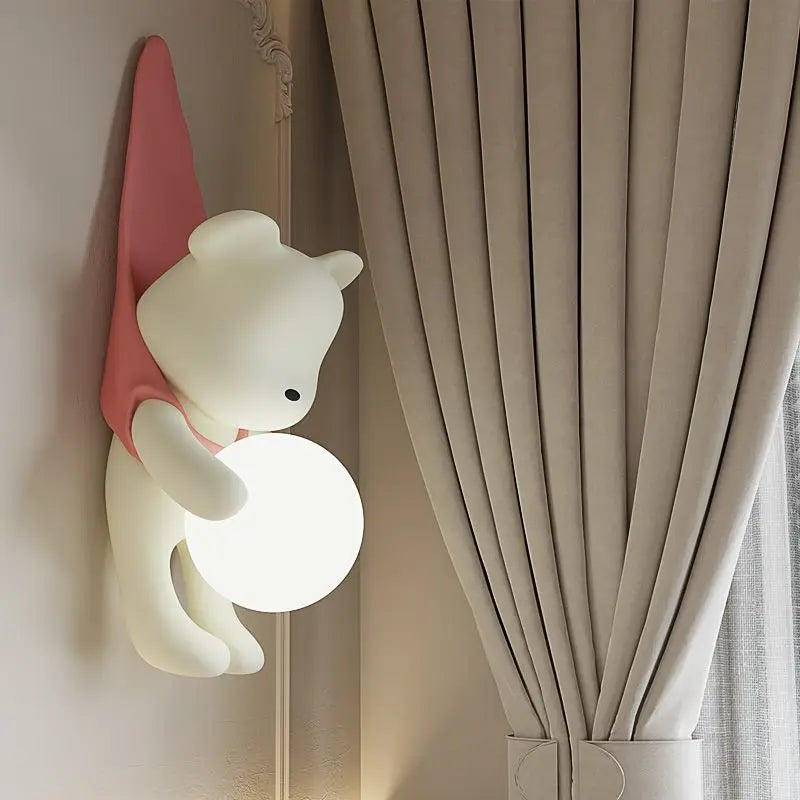 Modern LED resin bear wall light
