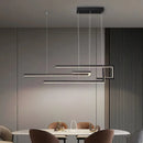 Modern rectangular LED pendant light with dimmable brightness