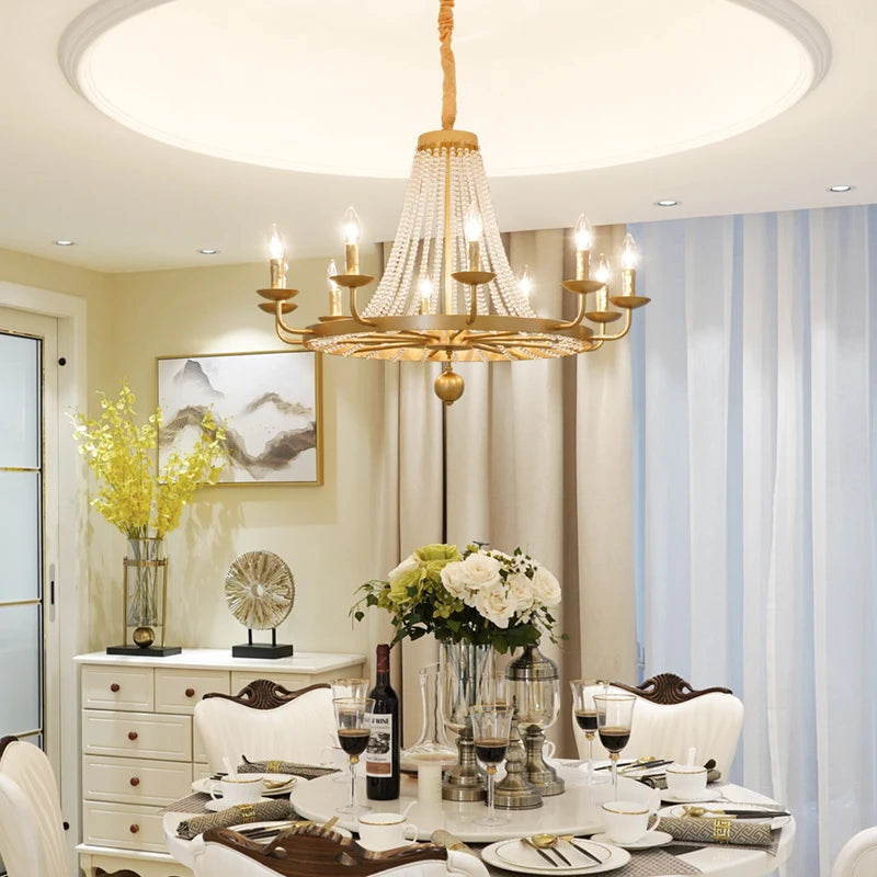 Vintage crystal pendant light for retro chic décor