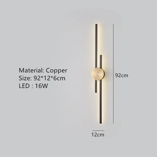 Minimalist copper LED wall light for ambient decoration - vue 14 sur 18