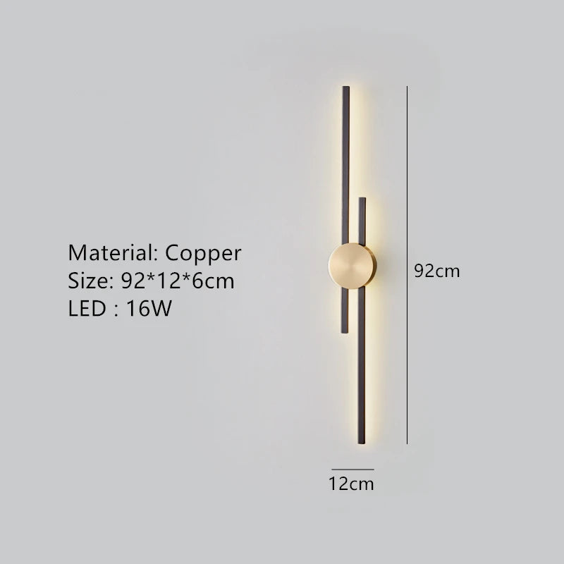 Minimalist copper LED wall light for ambient decoration - vue 13 sur 18