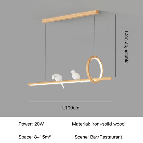 modern wooden chandelier creative pendant light for home decor - vue 11 sur 10
