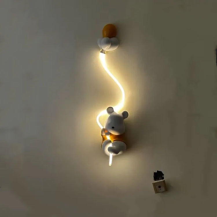 Modern bear wall light for children's room and living room