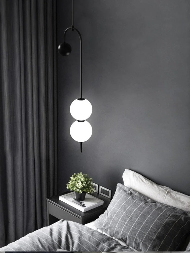 Iron and glass LED chandelier for interior decoration - vue 4 sur 8