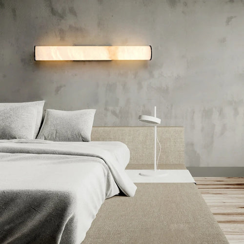Natural marble wall light with copper LED lighting - vue 4 sur 9