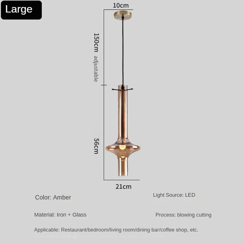 Creative bamboo joint glass chandelier for interior decoration