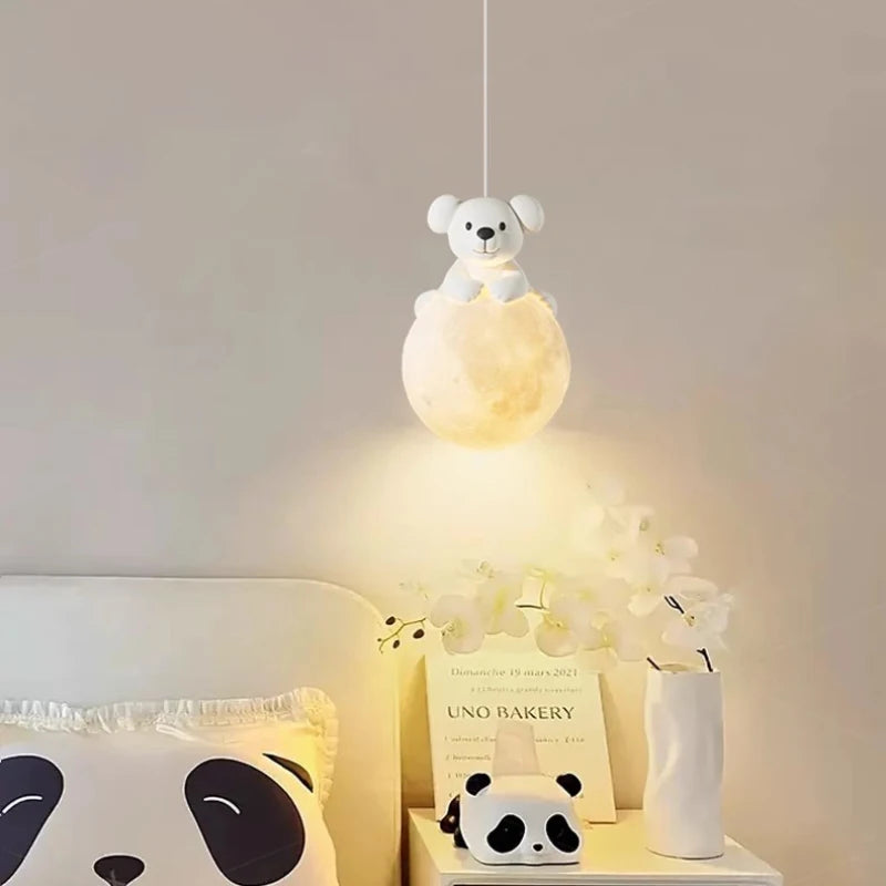 Cute puppy pendant light for children's room decor