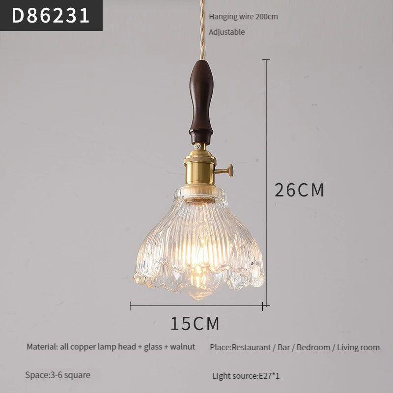 Modern brass and glass pendant light for interiors - vue 14 sur 30