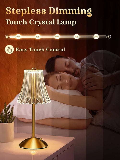Rechargeable wireless touch desk lamp for reading and decor - vue 4 sur 7